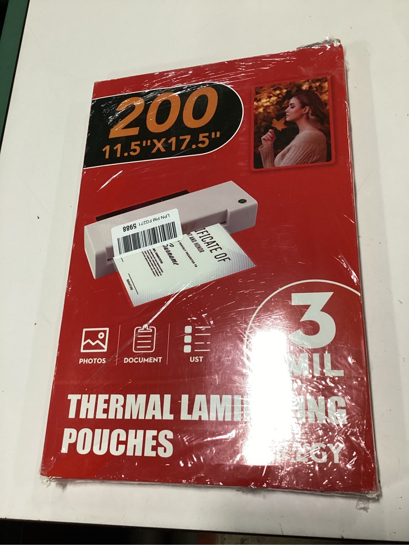 Condition photo showing New/Like New for CAREGY 200 Pack Laminating Sheets, Hold 11 x 17 Inch Sheet, 3 Mil Clear Thermal Laminating Pouches 11.5 x 17.5 Inch Lamination Sheet Paper for Laminator, Round Corner 200PACK-3Mil (11.5 x 17.5Inches)