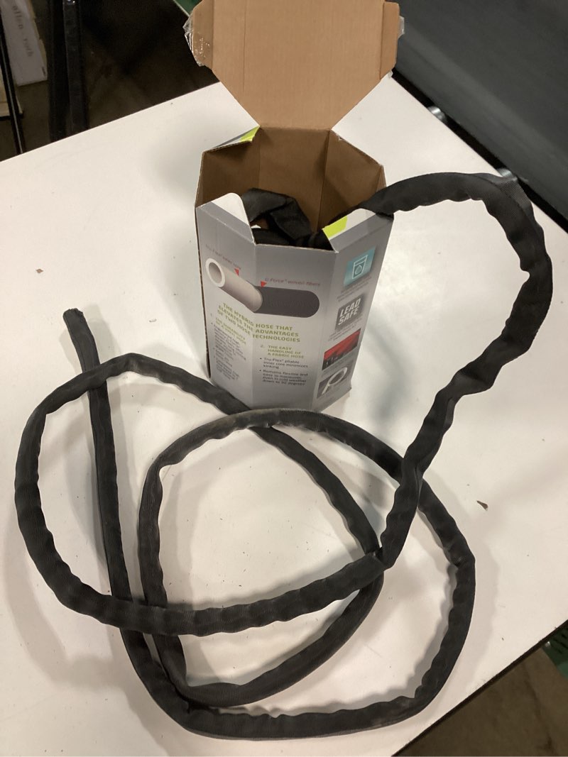 Condition photo showing As Is for zero-g teknor apex 5/8-in x 25-ft premium-duty kink free woven gray hose