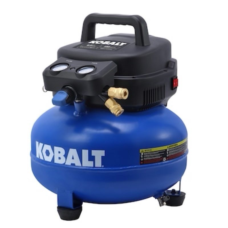 kobalt 6-gallon portable electric 150 psi pancake air compressor