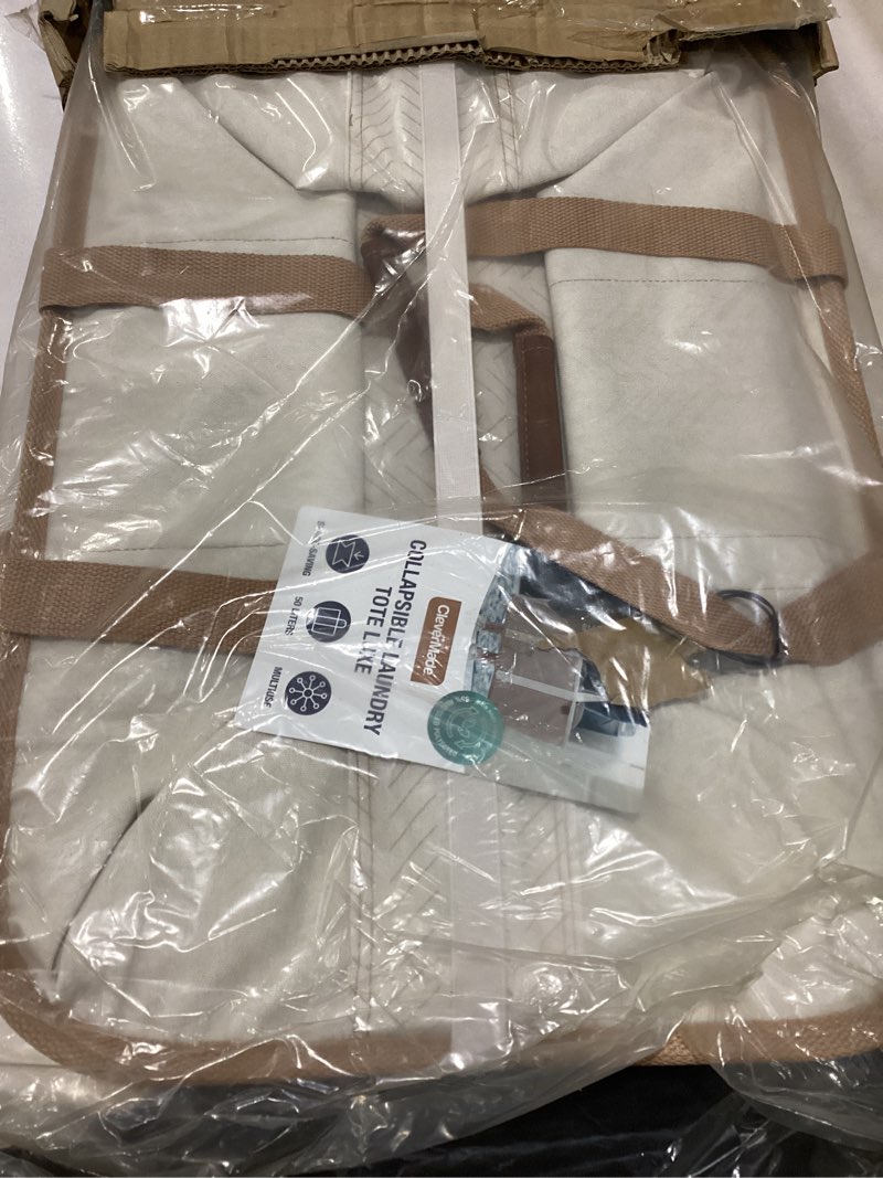 Condition photo showing Good Condition for CleverMade Collapsible Laundry Tote - LUXE Cream Herringbone 2Pack 50L -Foldable Storage Organization Container Clothes Laundry Room Storage Solution Biege (LUXE) - Pack of 2