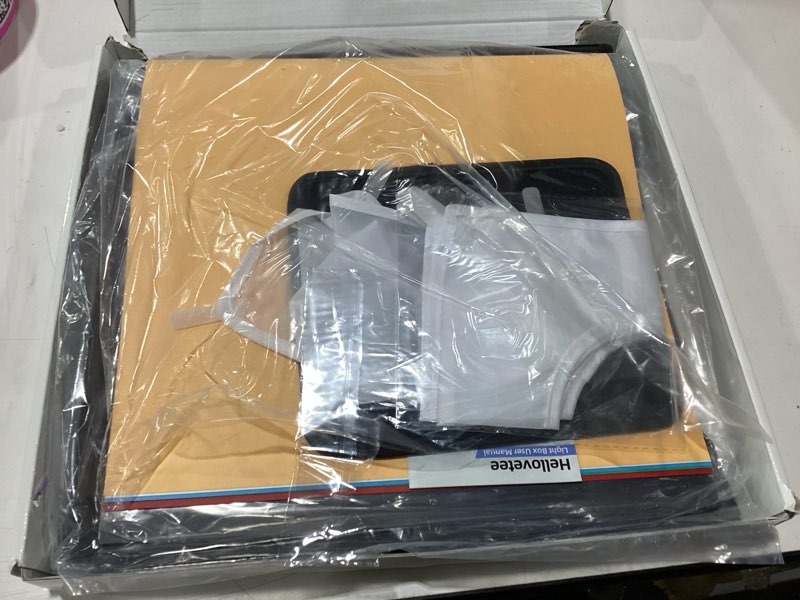 Condition photo showing New/Like New for photo light box, 12/16/20/24/32 inch photography light box with cri>95 120 light beads. dimmable shooting tent kit with white and warm light. 6 color backdrops photo booth for studio products display 12" x 12" x 12"