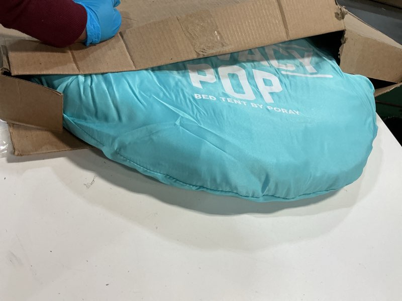 Condition photo showing Good Condition for Pop Up Privacy Tent for Indoor Use Bed Canopy for Sleeping Bed Tent Double Door with Mosquito Mesh Window-Twin/Lake Blue