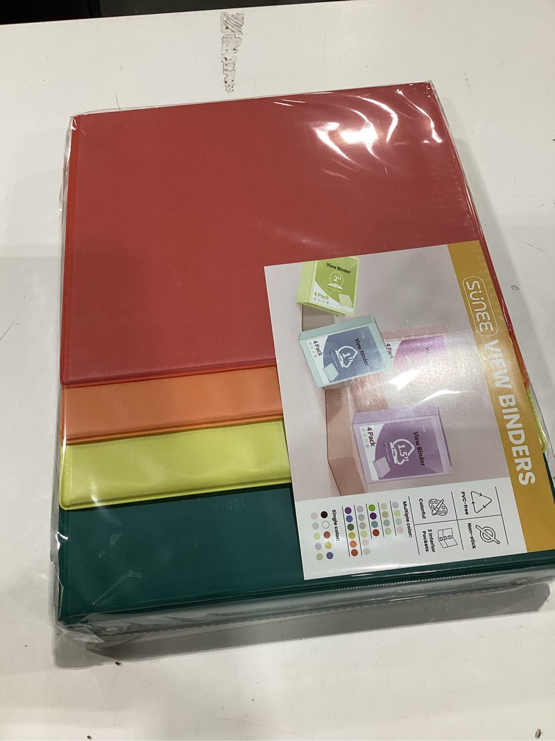 Condition photo showing Good Condition for sunee 1 inch binders 3 ring 6 pack, clear view three ring binders pvc-free (fit 8.5x11 inches) for school binder or office binder supplies, classic 6 colors classic assortment 1 inch