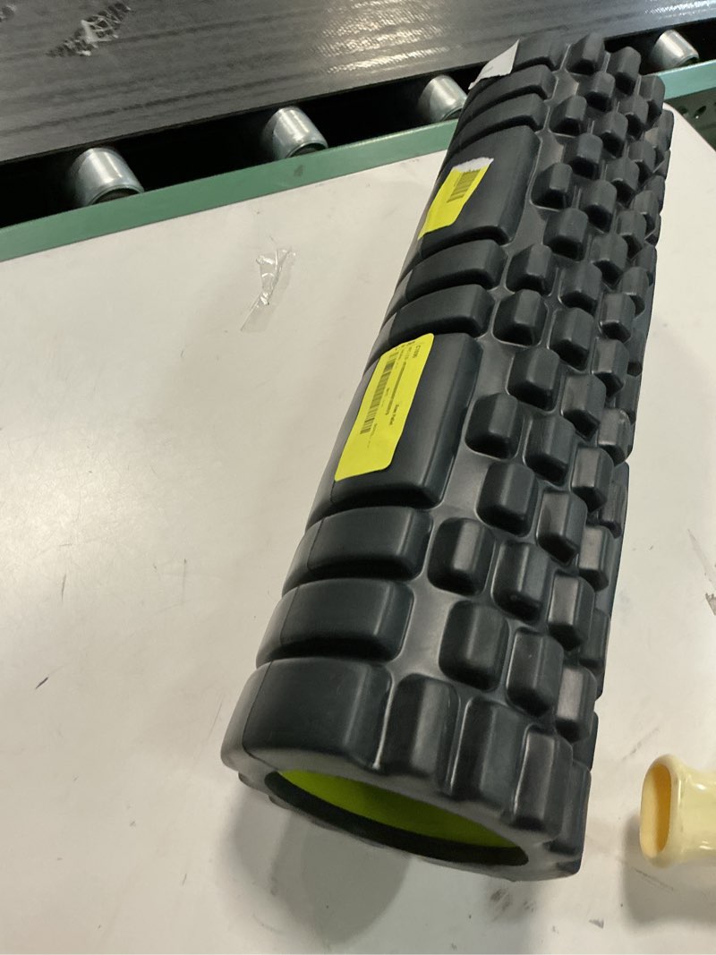 Condition photo showing Good Condition for athletic works 18 in. x 5.5 in. hollow core foam roller, firm deep tissue massage roller, black