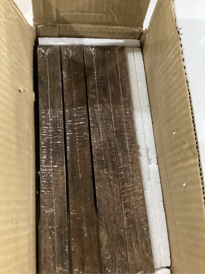 Condition photo showing New/Like New for shadow box frame, 4 pack picture frame set, wall picture frame, farmhouse wood rustic picture frames with tempered glass gallery wall tabletop display (6x8 mat 4x6, brown) 6x8 mat 4x6 brown