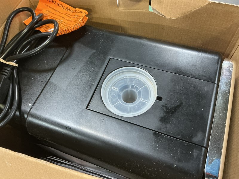 Condition photo showing As Is for Shaved Ice Machine, Portable Ice Maker with Rapid Cooling and Food-Grade Stainless Steel Material, Adjustable Snowflake Ice Making Speed, Ice Cream Maker for Home, Office, Restaurant, Bar, Party Black