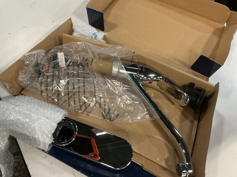 Condition photo showing Good Condition for project source wakebridge polished chrome single handle deck-mount kitchen faucet (includes deck plate)
