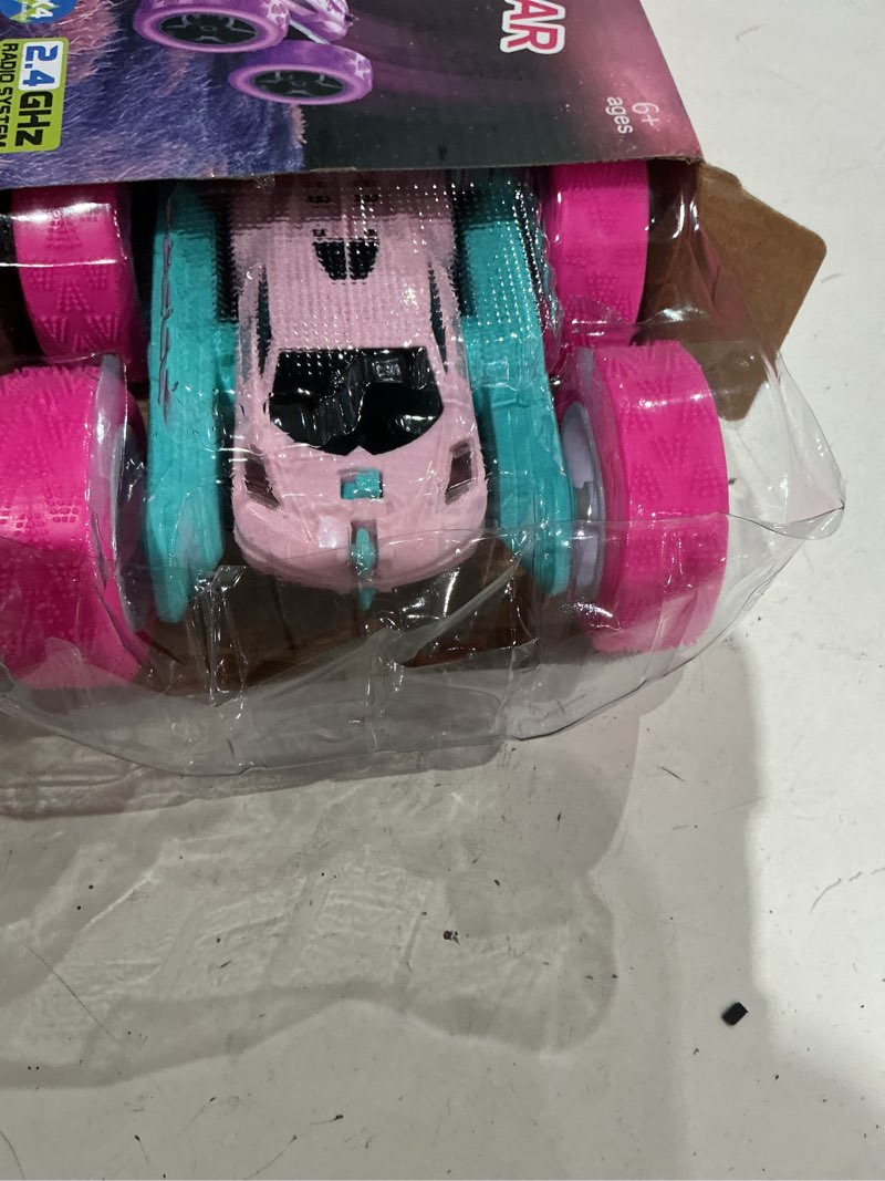 Condition photo showing Good Condition for qunreda rc cars, pink remote control car for girls, 2.4 ghz double sided rc stunt car 360° rotating remote control crawler with headlights car toys for 6 7 8 9 10 11 12 girls birthday gift grandkids