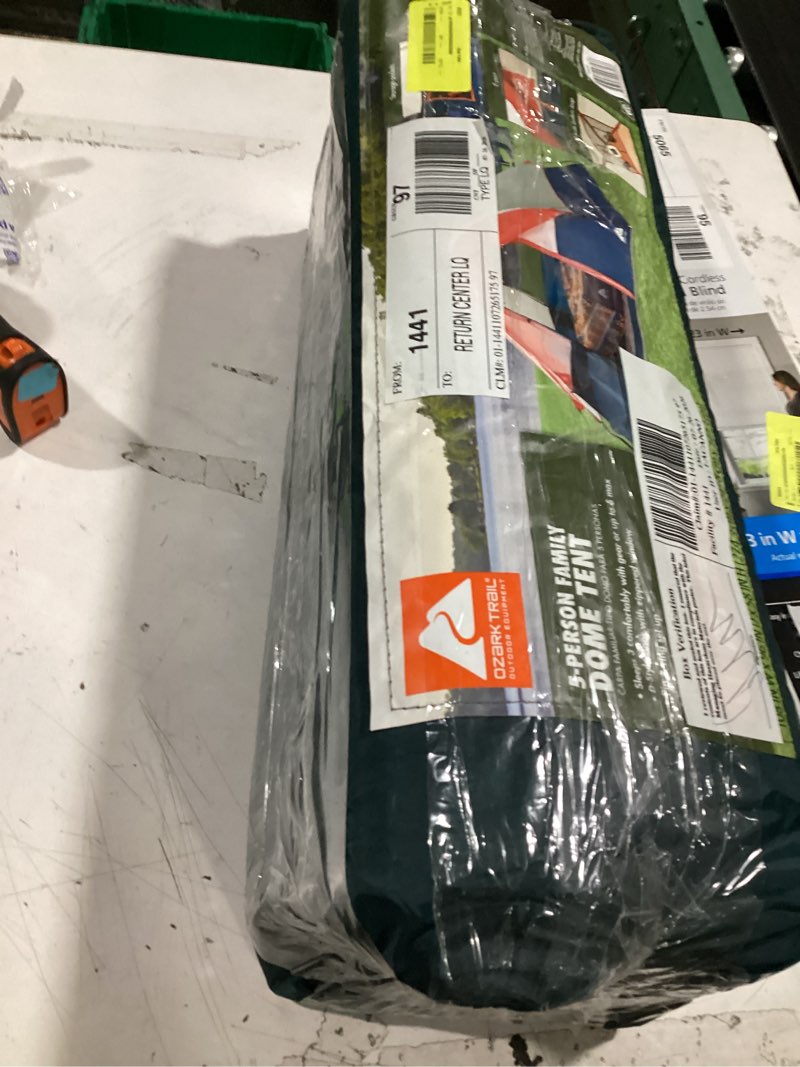 Condition photo showing As Is for ozark trail family dome tent for 5 persons - 9ft x 8ft