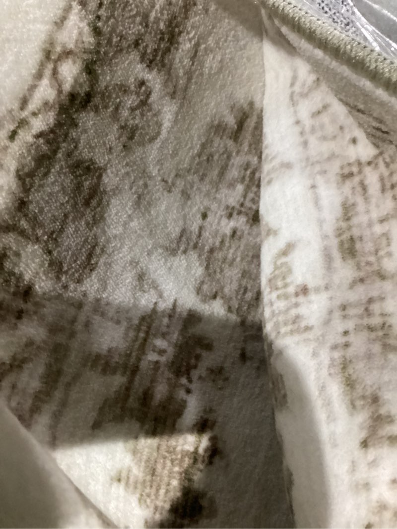 Condition photo showing Good Condition for 9x12 area rug living room: washable boho large neutral vintage soft rugs stain resistant farmhouse non slip indoor floor carpet for bedroom nursery kids playroom office dining room- cream blue cream blue 9' x 12' (rectangular)