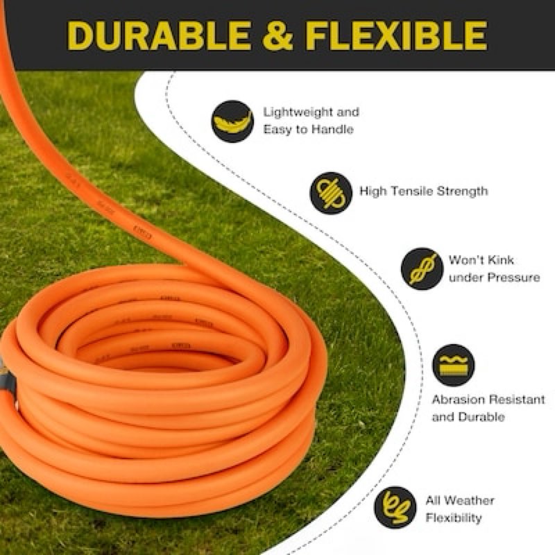kotto heavy duty garden hose; 5/8in. high flow; lightweight; leak-proof; flexible water hose