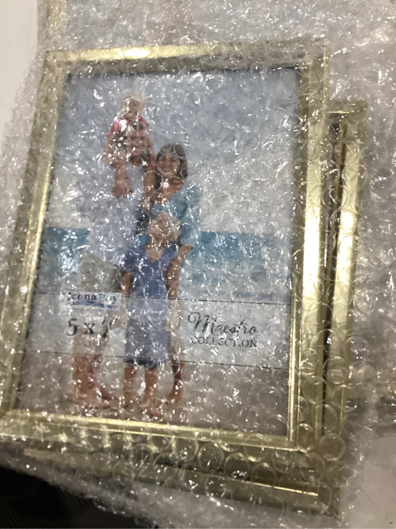 Condition photo showing Good Condition for icona bay 8x10 picture frames (gold, 2pack), beautifully detailed molding, contemporary picture frame set, wall mount or table top, inspirations collection 8pack 5x7