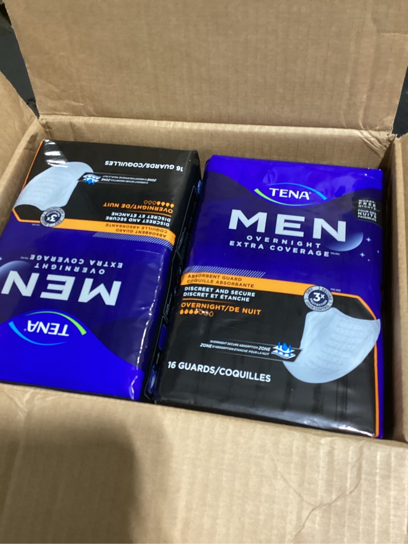 Condition photo showing New/Like New for tena incontinence guards, overnight absorbency & advanced odor protection, incontinence guards for men, 90 ct 90 count