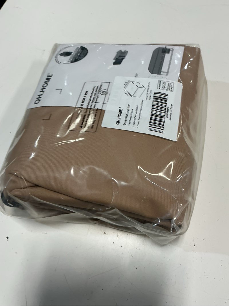 Condition photo showing New/Like New for qh.home ip65 waterproof hot tub cover, wind & uv resistant 600d polyester 76x 76 spa cover for hot tub, with ratchet strap system, fits 75x75,74x74,73x73,6 x6 ft square spa,wheat wheat 76"l x 76"w (6'3" x 6'3")
