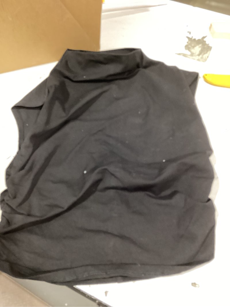 Condition photo showing Good Condition for sunfaynis black mock turtleneck sleeveless tops for women soft stretch layering top shirt turtleneck tank top (black, m)