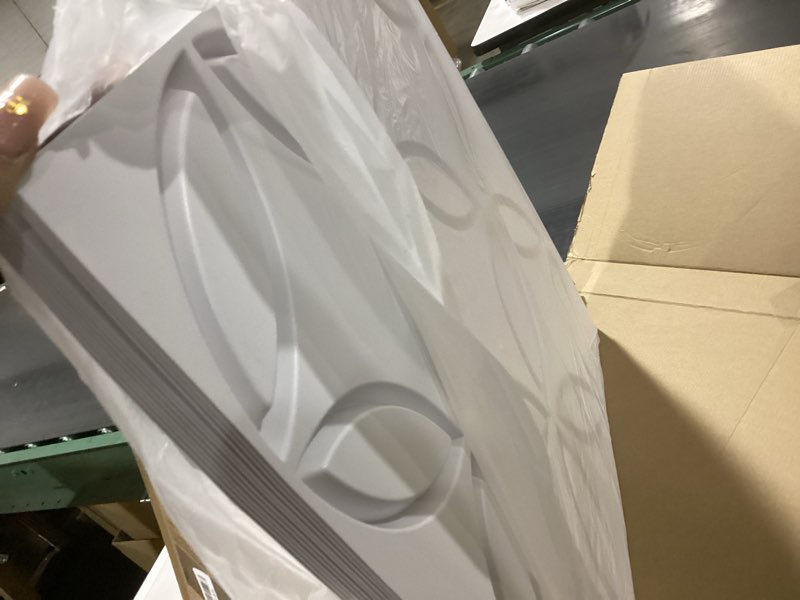 art3d pvc 3d wall panel interlocked circles in matt white cover 32 sq.ft, for interior ceiling and w