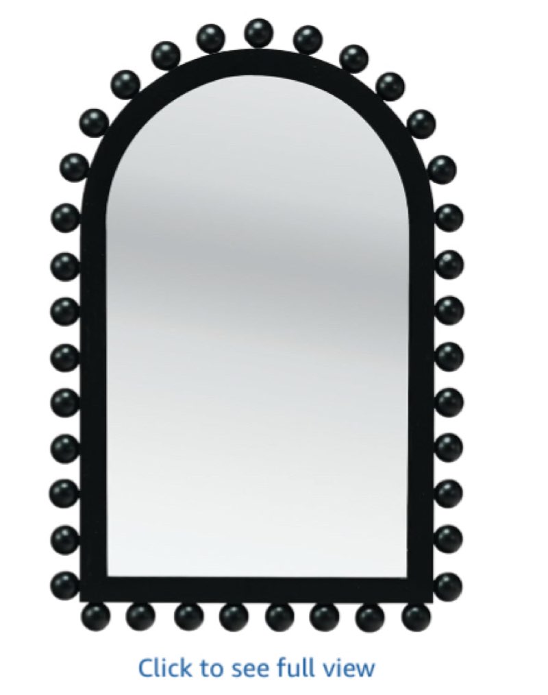 Wood Ball Framed Arched Wall Mirror