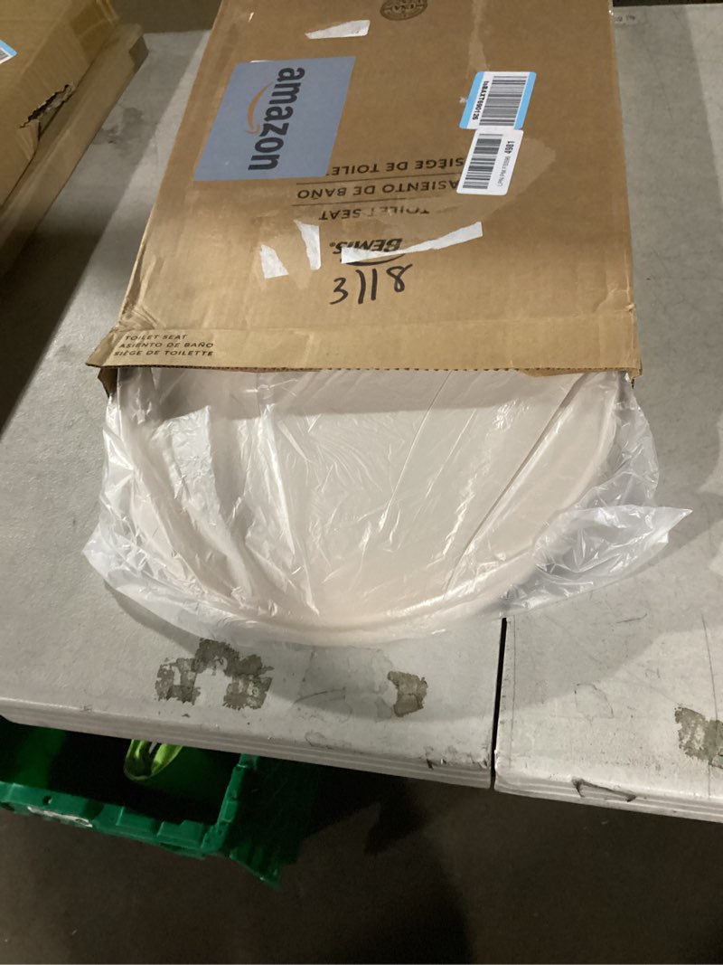 Condition photo showing Good Condition for bemis elongated enameled wood toilet seat in biscuit with easy•clean? hinge