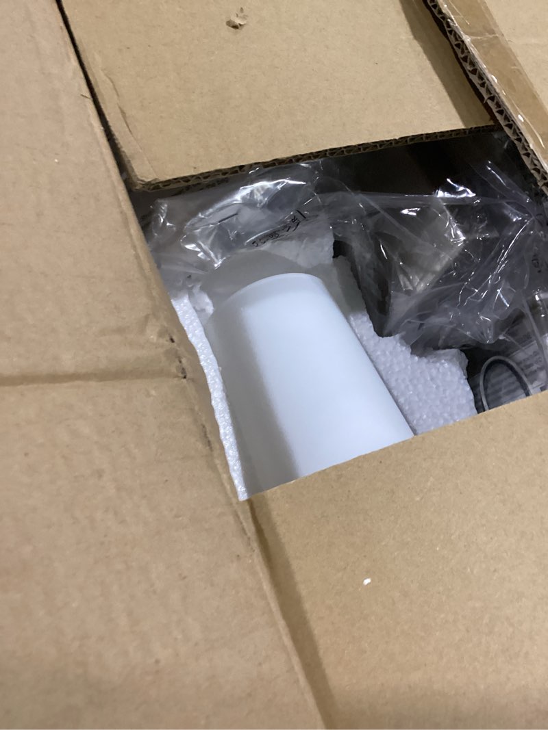 Condition photo showing As Is for emak brushed nickel wall sconces, 2 light bathroom light fixtures with milk glass shade, modern wall lights for bathroom, mirror, living room, bedroom, gallery, ws086-bn-ml-2pk brushed nickel & milk glass 12 inch