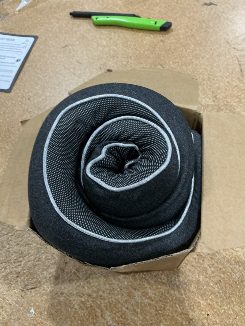 Condition photo showing Good Condition for travel pillow, memory foam neck pillow with ergonomic 360° support, travel neck pillow for airplanes, compact design for plane, car & office travel essentials, max black black large