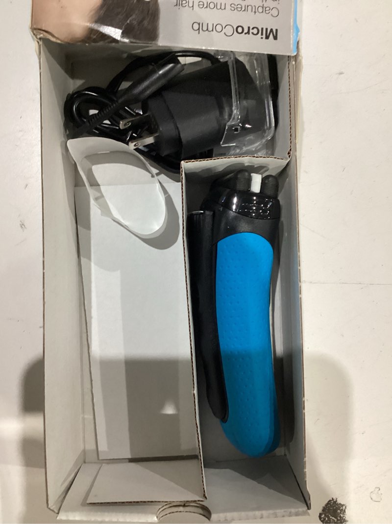 Condition photo showing As Is for braun electric series 3 razor with precision trimmer, rechargeable, wet & dry foil shaver for men, blue/black, 4 piece series 3 shaver
