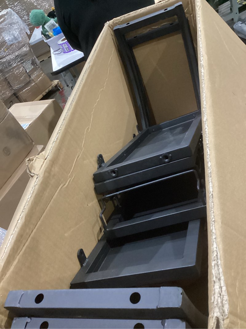 Condition photo showing As Is for 47.2in wall mounted wine rack with led light, half round multi tier wine rack with wine glass hooks, iron wine bottle display rack for kitchen, bar, cafe (black, 47.2 * 7.87 * 47.2inch) black 47.2 * 7.87 * 47.2inch