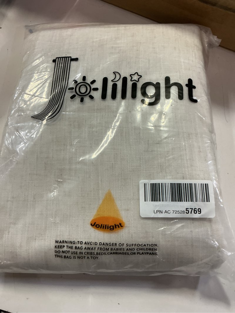Condition photo showing New/Like New for natural linen curtain 92 inch length 2 panels set back tab light filtering living room curtain drapes home office modern minimalist decor farmhouse boho neutral cream semi sheer curtain 92 inch long natural 52"w x 92"l (pack of 2)