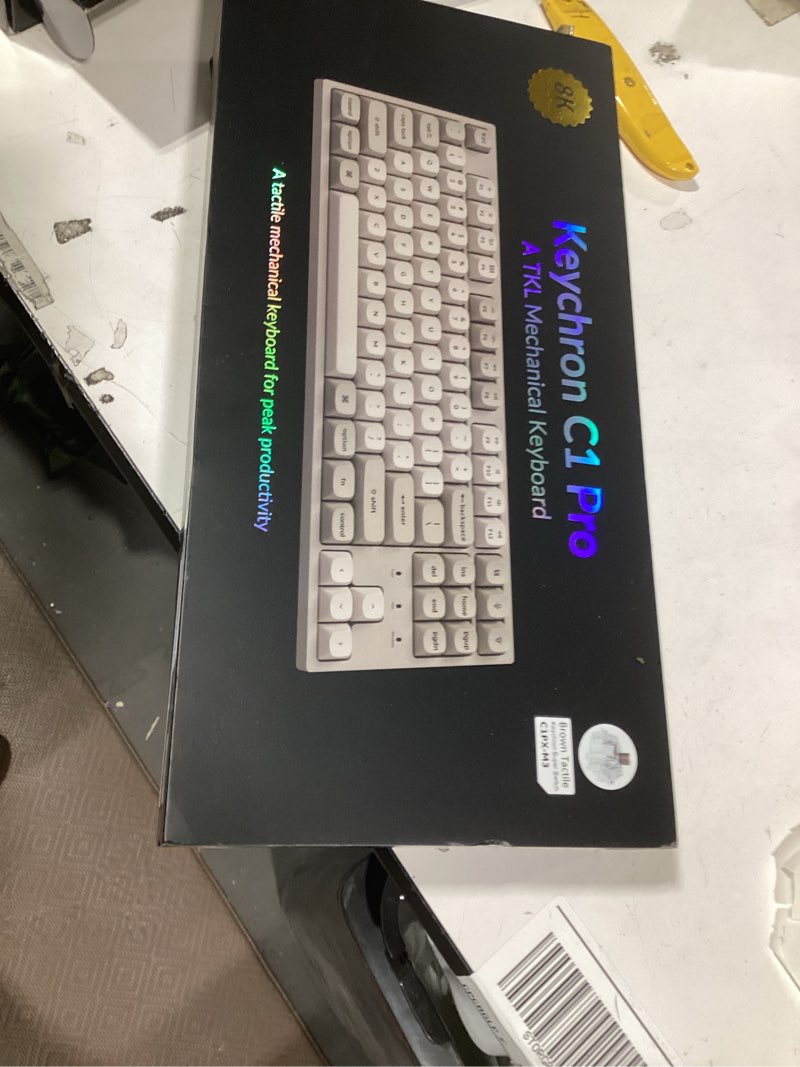 Condition photo showing New/Like New for Keychron C1 Pro 8K QMK Wired Custom Mechanical Keyboard, TKL Layout Launcher Support with Hot-Swappable Super Red Switch, PBT Keycaps Compatible for Mac Windows Linux Swappable Red Switch