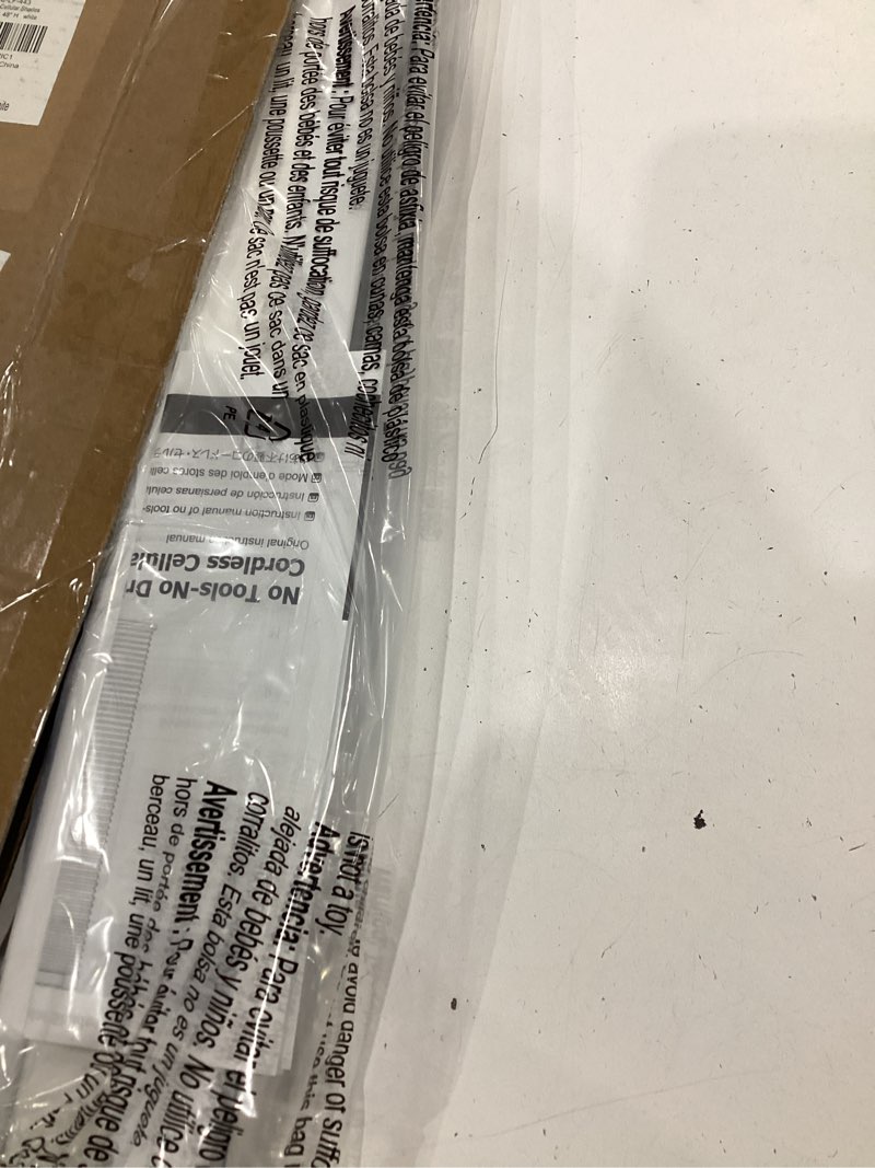 Condition photo showing Good Condition for lazblinds cordless cellular shades, no tools no drill light filtering honeycomb shades pleated blinds for windows, 23.5'' w x 48'' h, white light filtering-white 23 1/2'' w x 48'' h