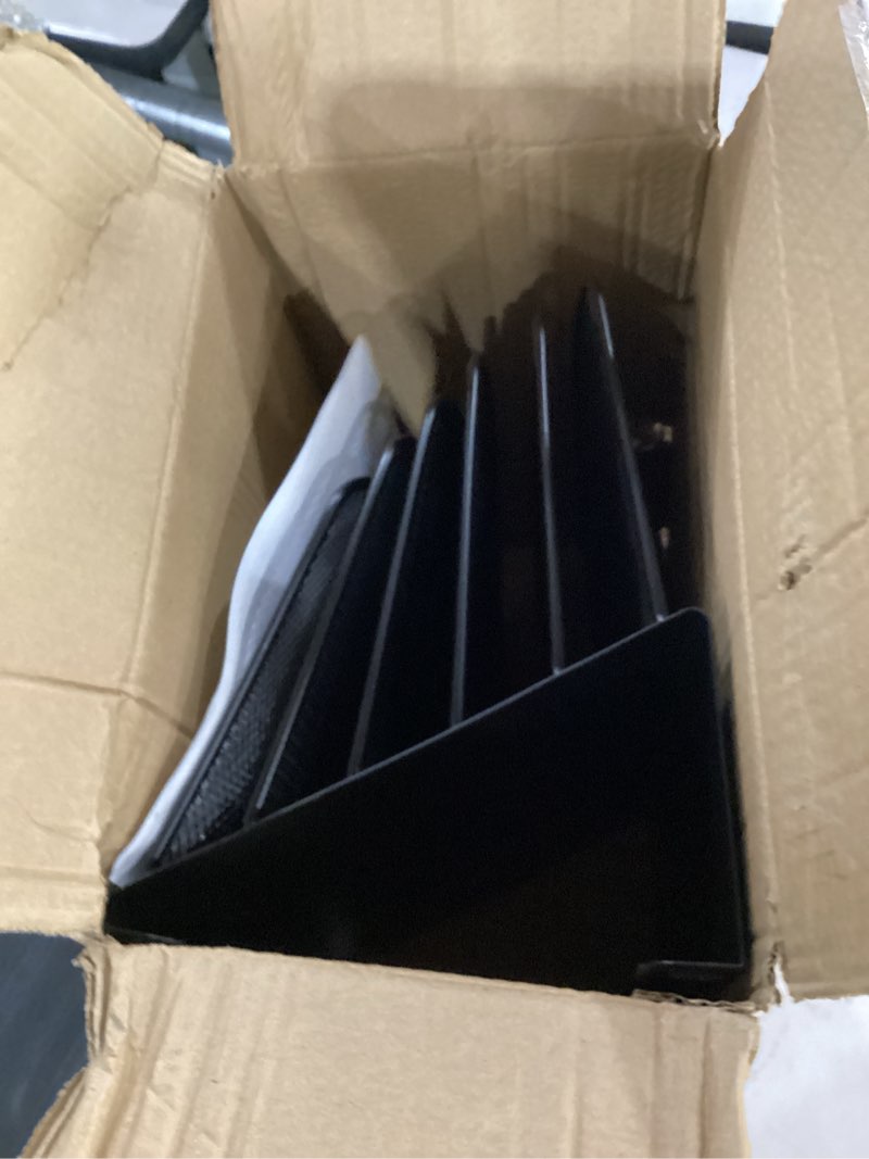 Condition photo showing Good Condition for delifox inclined desk file organizer,vertical file folder holder stand metal rack file sorter for office classroom desktop organization (1, black, 5) black 1pack