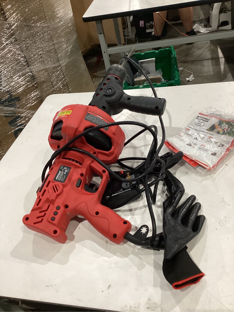 Condition photo showing Good Condition for populo 120v auto feed drain auger,23 ft drain snake suitable for 3/4"-2" pipes for unclogging sinks,shower floor drain and outdoor drain pipe.plumbers snake cleaner include glove,cloth bag