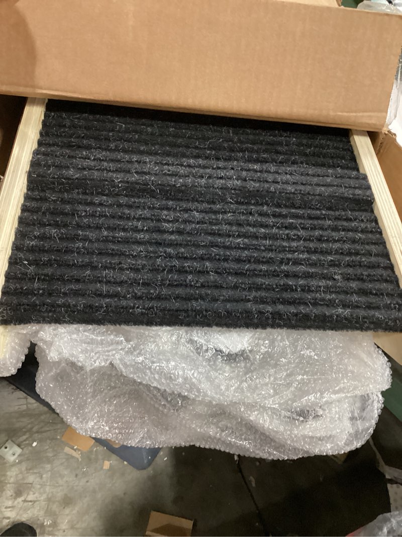 Condition photo showing Good Condition for dog ramp for bed - foldable small to large dog ramp for couch - 6 adjustable height from 12" to 24" - stairs with high traction mat - wooden portable ramp for dogs to get on bed couch car up to 200lbs burlywood(black)