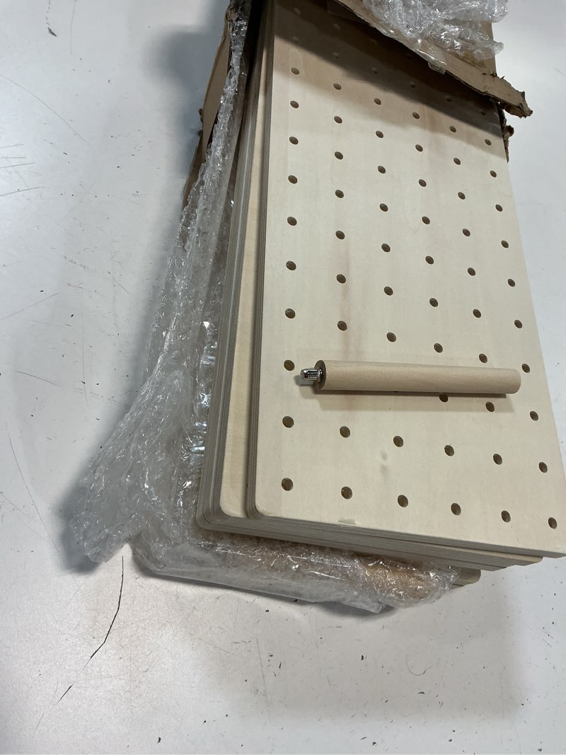 Condition photo showing Good Condition for Kigley 6 Pcs Wood Pegboard Drawer Organizer with 48 Pegs - Peg Drawer Organizers for Dishes & Food Containers (20.98x5.91) 20.98x5.91" Wood Color