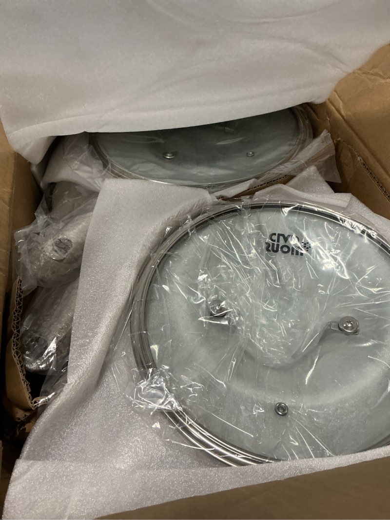 Condition photo showing Good Condition for non stick frying pans set, hybrid pans set nonstick (10 pcs), pan for cooking, pfoa free kitchen set, dishwasher and oven-safe cookware sets, stainless steel skillets