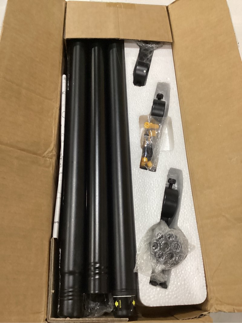 Condition photo showing New/Like New for yafex curtain rods 32-144 inch, heavy duty 1 inch adjustable curtain rod for windows, black extra long window treatment rods, modern design, easy installation 32" to 144" black