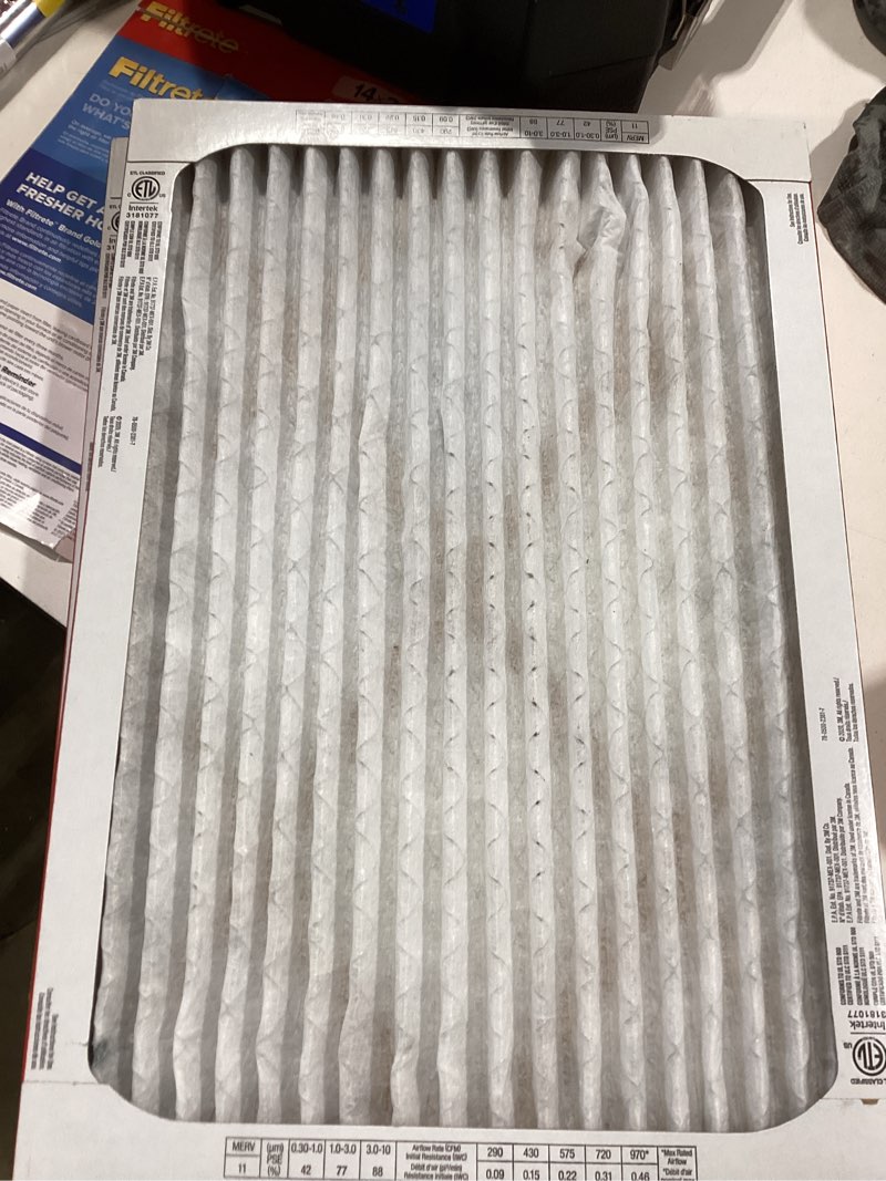 Condition photo showing Good Condition for filtrete 14-in w x 20-in l x 1-in merv 11 1085 mpr allergen defense extra electrostatic pleated air filter (2-pack)