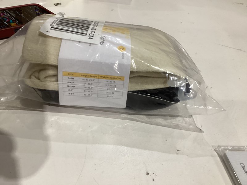 Condition photo showing New/Like New for Mini angel Baby Tights Toddler Girl Tights Seamless Cable Knit Leggings Soft Cotton Stockings Pantyhose 3/4/5 Pack 3-6 Months White, 2 Pack