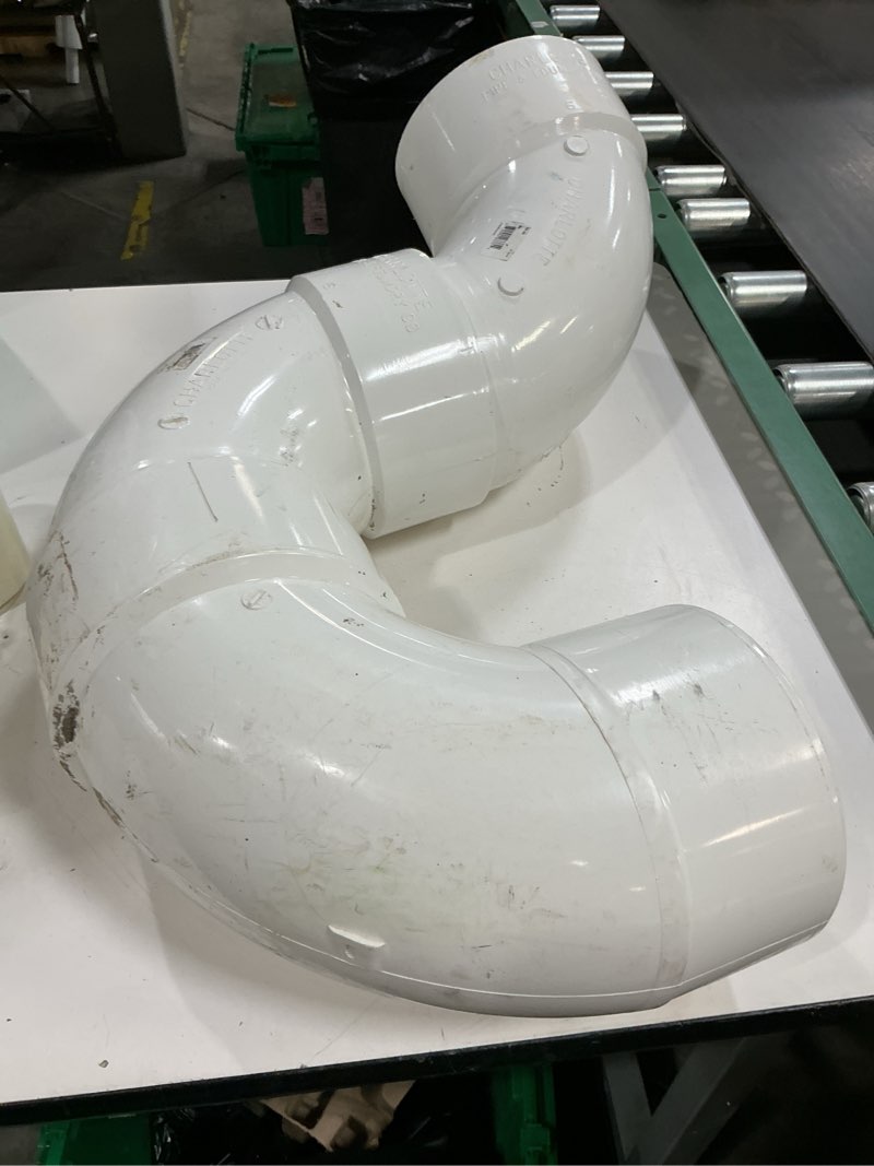Condition photo showing As Is for 6 in. pvc dwv 90-degree spigot x hub 1/4 bend street elbow fitting