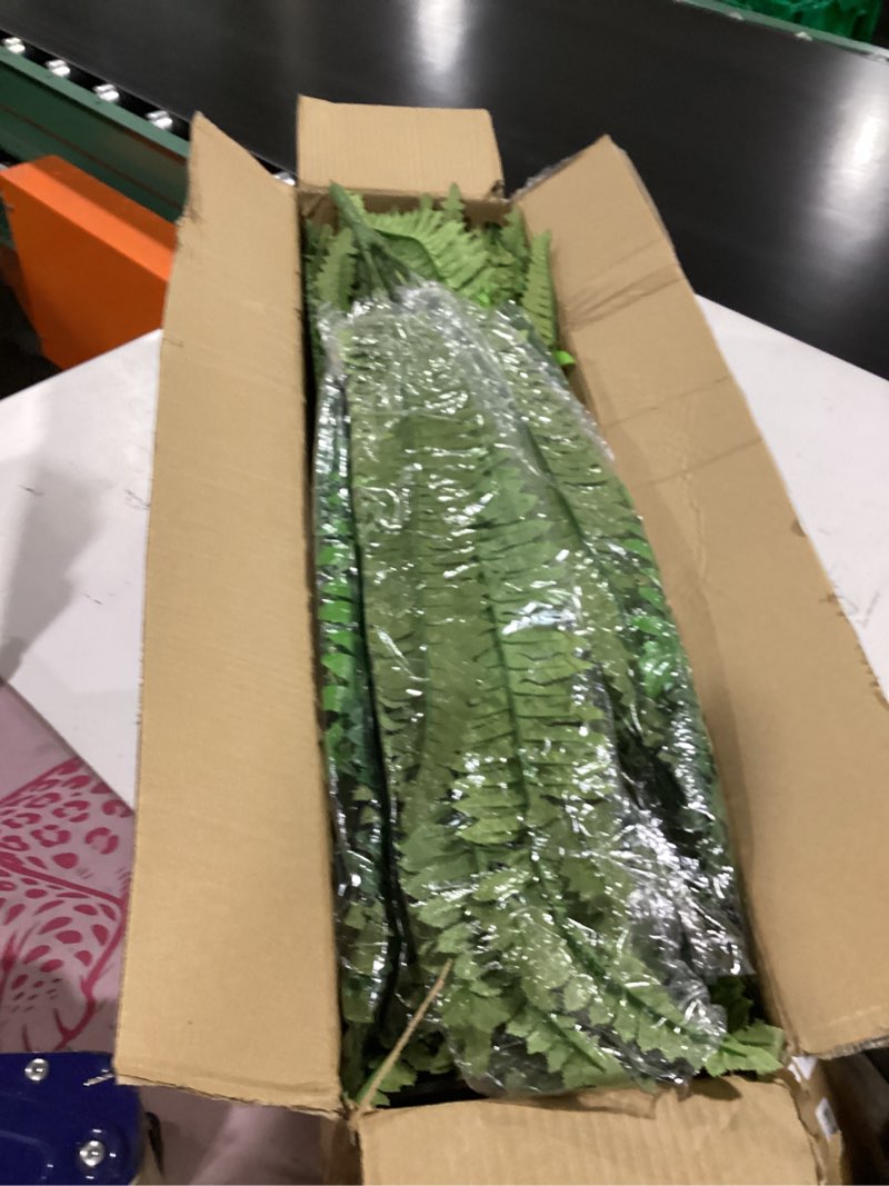 Condition photo showing Good Condition for forest prince 50" artificial boston ferns, fake bush plants, large faux ferns with 96 fronds for outdoors home decor