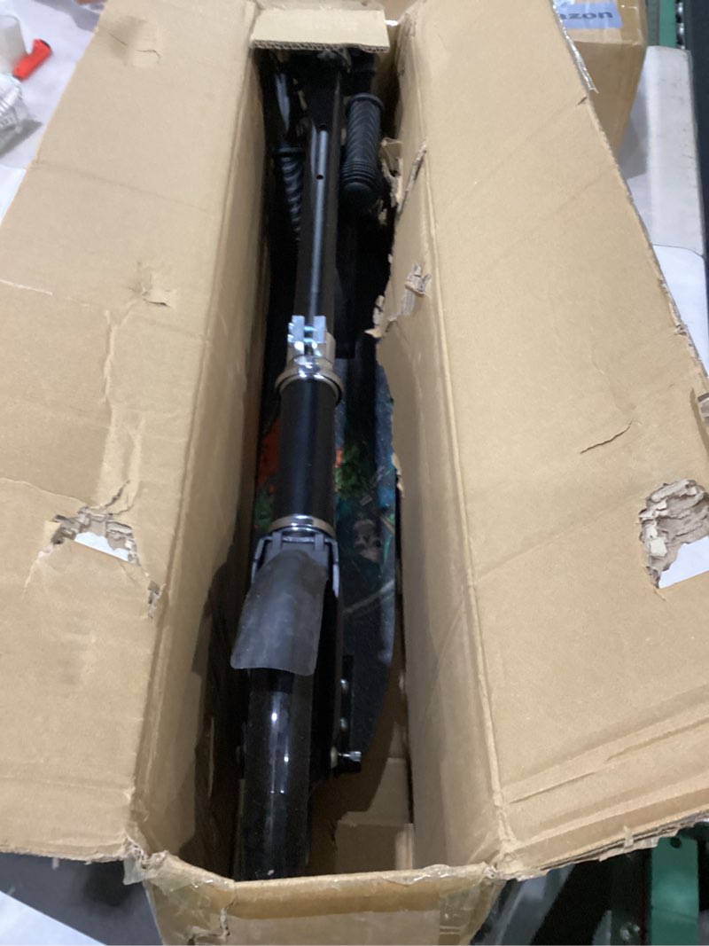 Condition photo showing As Is for nattork scooter for kids 6+, teens & adults - max load 220lb, foldable, lightweight, adjustable height, 8-inch wheels kick scooter for boys girls ghostly black