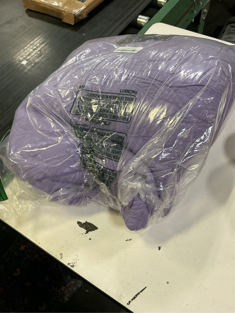 Condition photo showing As Is for honeilife queen quilt bedding set - 3 piece microfiber quilt sets lightweight bedspreads reversible coverlets rustic bed cover floral bedding set all season quilts-purple queen/full-90"x96" lavender