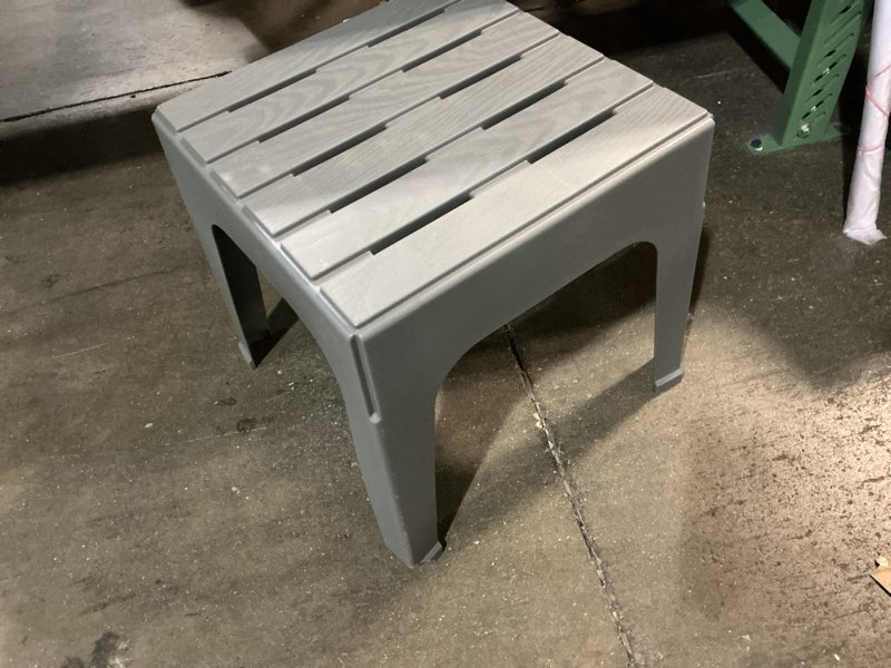 Condition photo showing As Is for adams patio square outdoor end table 18.9-in w x 18.9-in l 