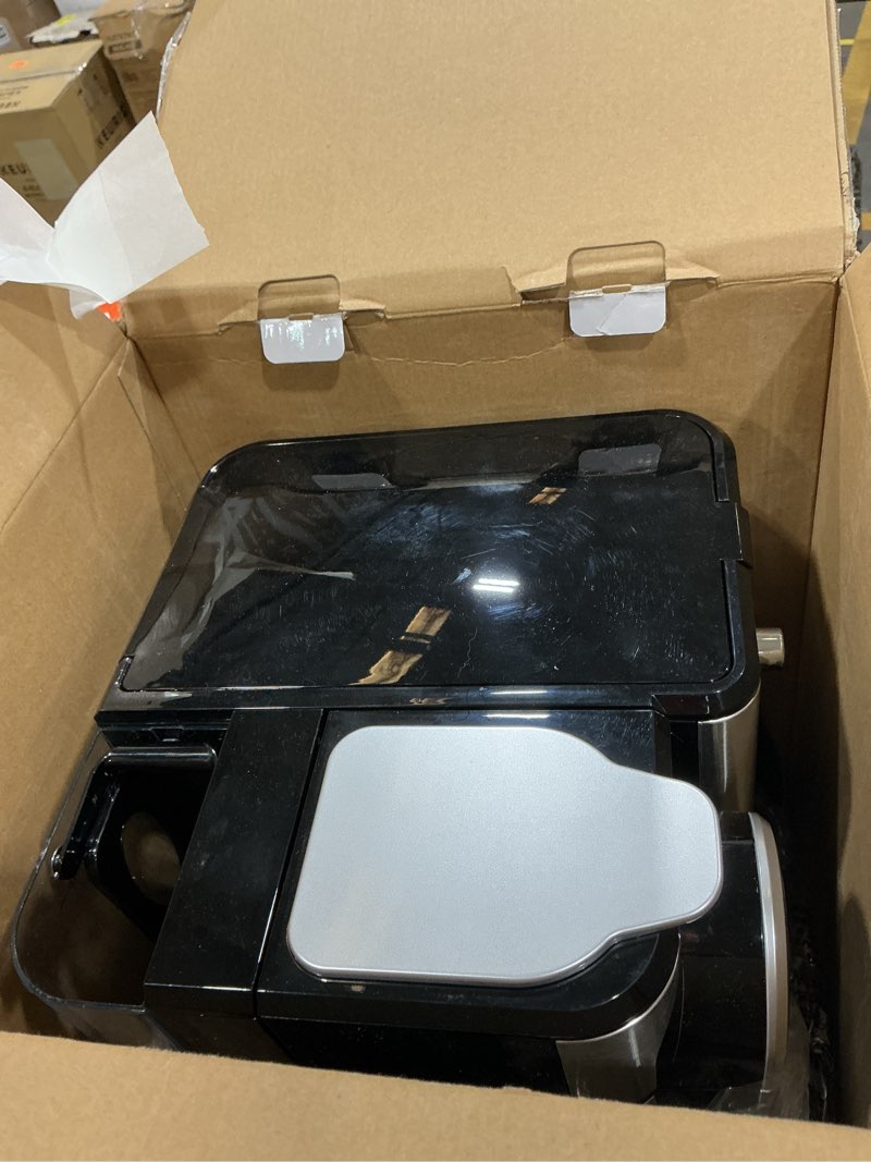Condition photo showing As Is for cuisinart 12-cup coffee maker, single-serve brewer glass carafe, automatic hot & iced coffee machine, brew strength control and pause, ss-16, stainless steel