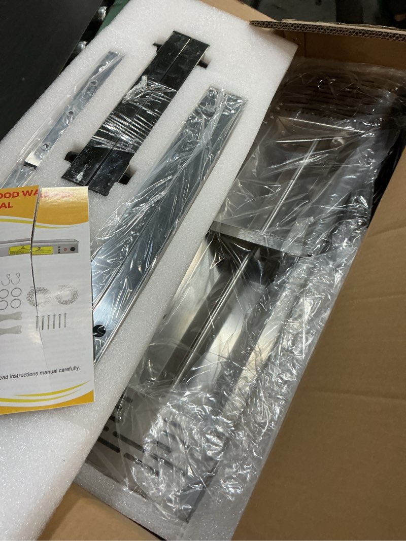Condition photo showing Good Condition for 48-inch food heat lamp, 1350w commercial food warmer electric strip heater overhead stainless steel catering heating lamp for buffet restaurant parties kitchen, silver 115v silver 48 inch