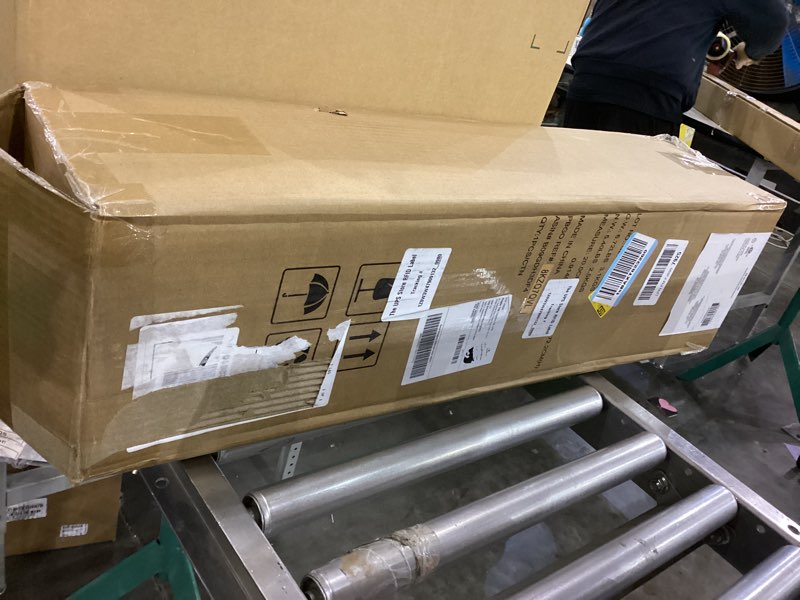 Condition photo showing As Is for Amazon Basics 28" 60-Degree Oscillating Tower Fan for Bedroom, Living Room, Office, With 3 Speeds, Intuitive Mechanical Control, Black, 35W, 27.8"H x 9.4"D x 9.4"W 28" - Mechanical Control