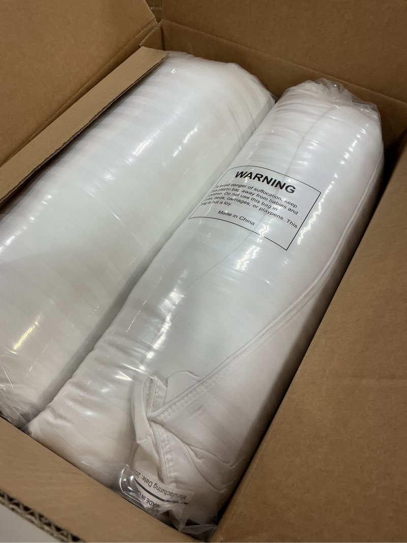 Condition photo showing New/Like New for beckham hotel collection bed pillows standard/queen size set of 2 - original soft down alternative pillow for sleeping - soft support for back, stomach or side sleepers queen / standard white