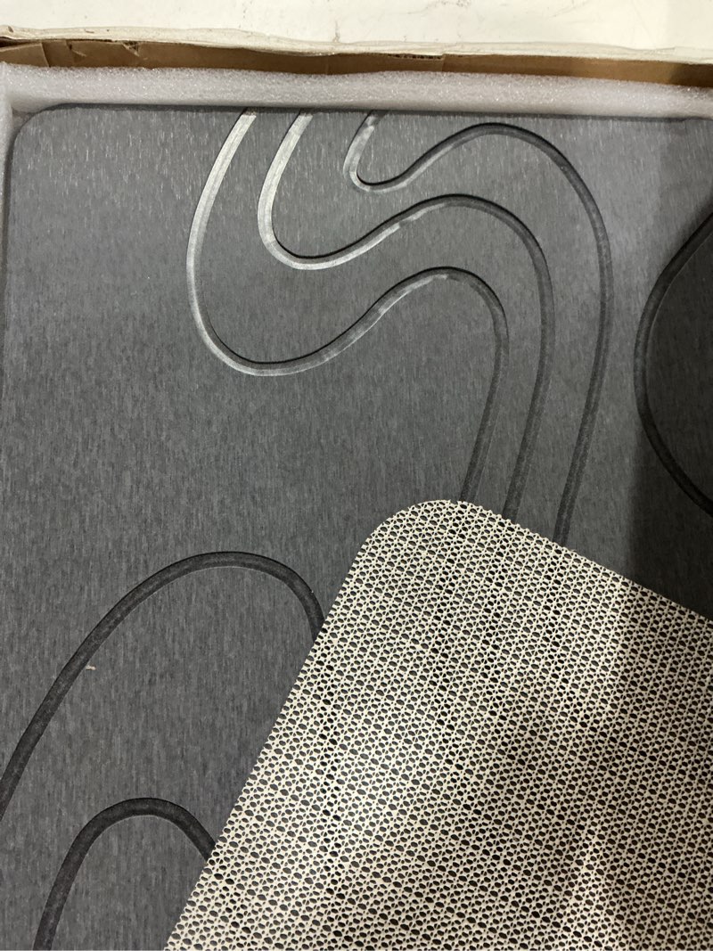 Condition photo showing New/Like New for snuggery stone drying mat for kitchen counter - 18"x14" dirt-resistant quick drying fast absorbent non-slip diatomite mat, natural diatomaceous earth dish drying pad for dish rack(dark grey) dark gray 18" x 14"