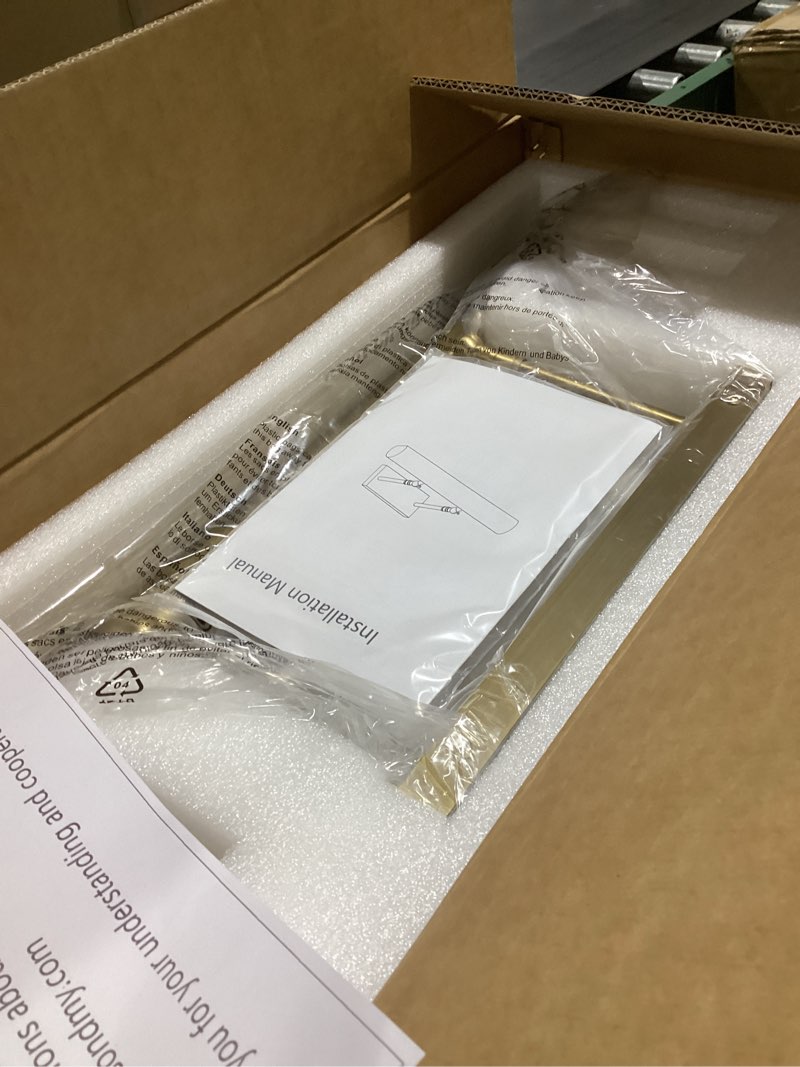 Condition photo showing Good Condition for 24" brass picture light hardwired for wall gold linear picture light for gallery light, brass art light, dimmable lamp, 270° frame pictures art deco sconce lights for painting photo artwork library premium-24in