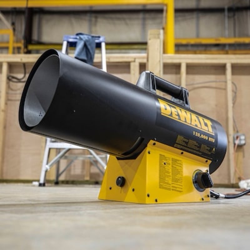 dewalt forced air propane 125000 -btu outdoor portable forced air propane heater