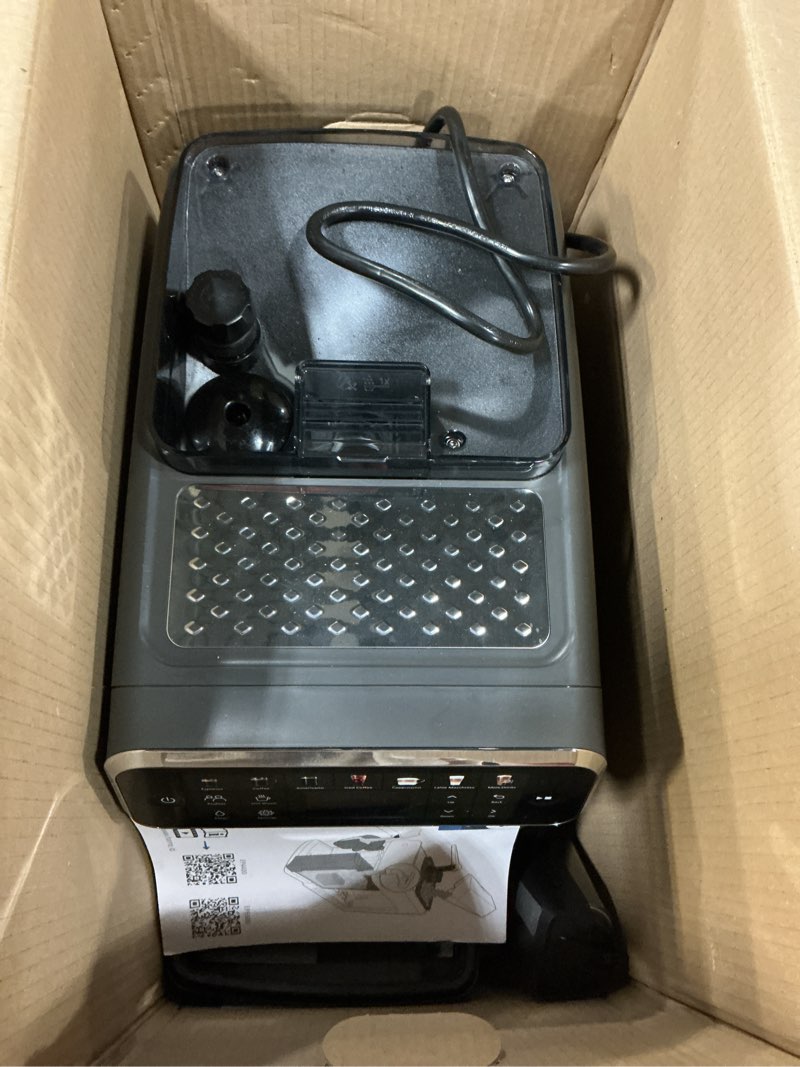 Condition photo showing As Is for Philips 4400 Series Fully Automatic Espresso Machine, LatteGo Milk System, Integrated Grinder, 12 Hot & Iced Coffee Pre-Sets, Quick Start, SilentBrew, 15-Bar Pressure, Black Chrome (EP4444/90)